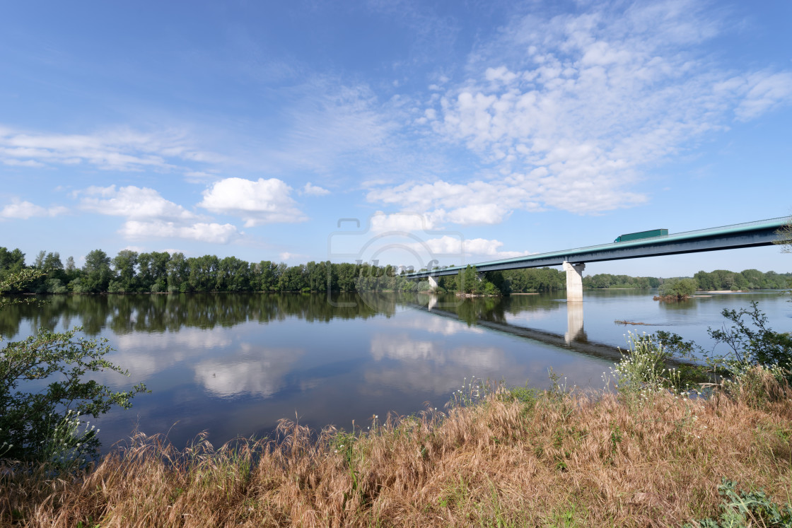 "Bridge on Loire river" stock image