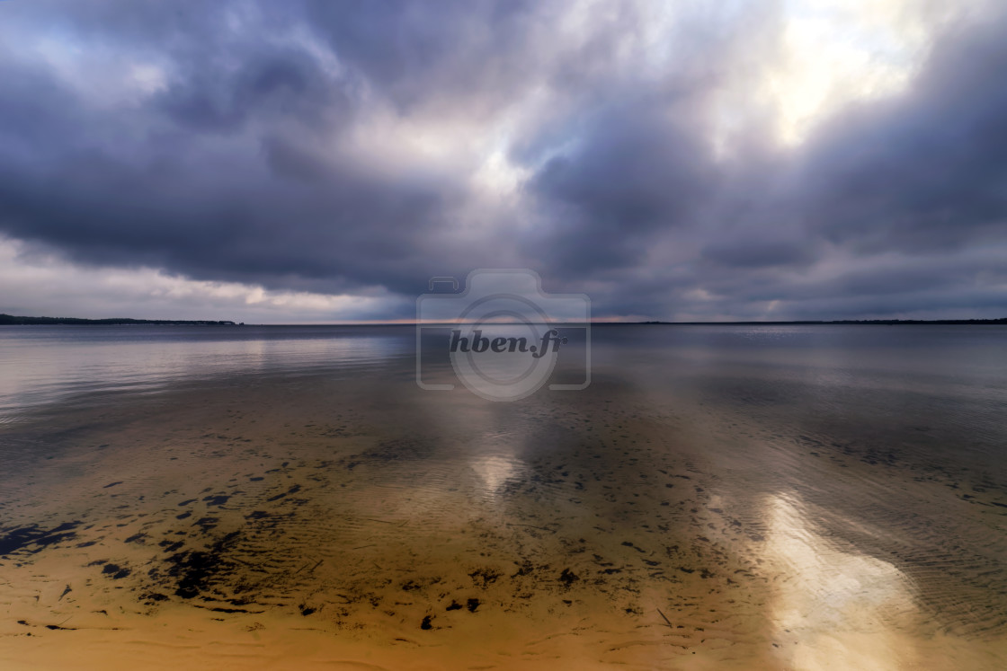 "Stormy morning on the lake" stock image