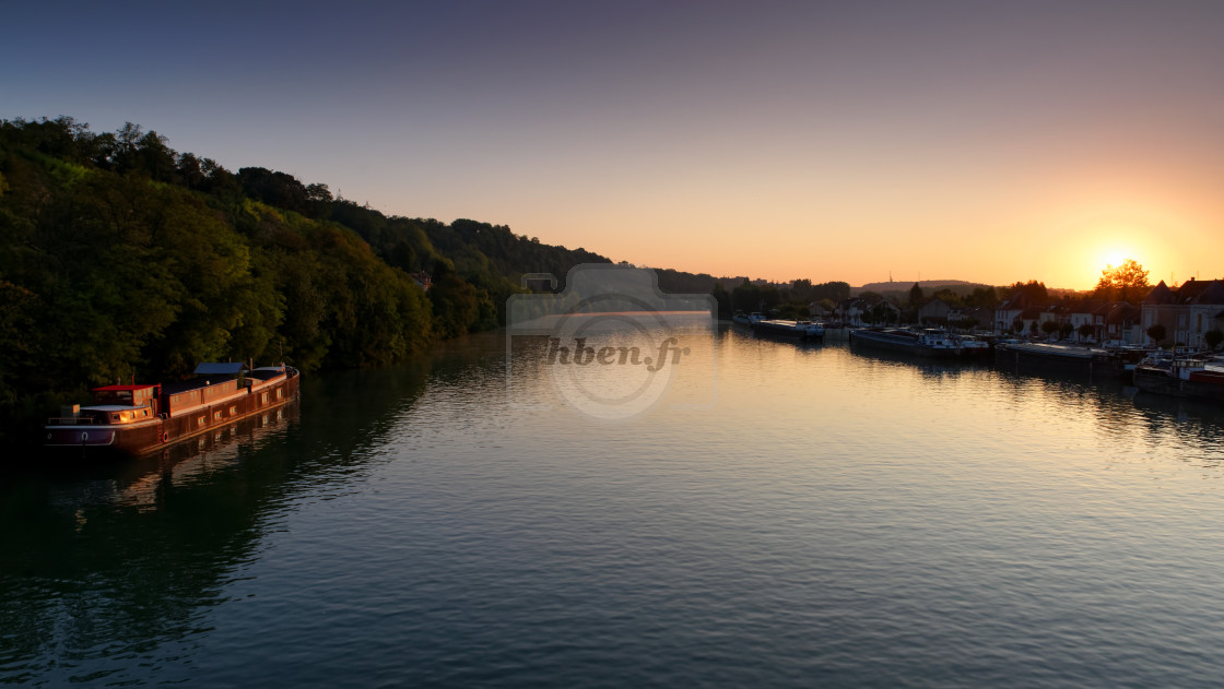 "Saint-Mammès sunrise" stock image