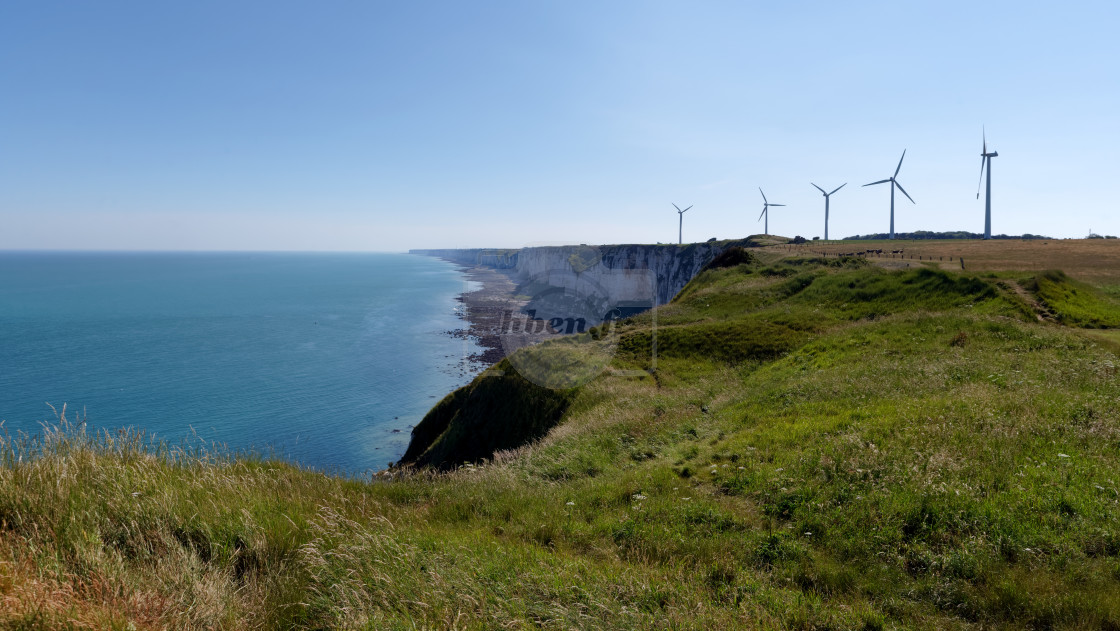 "Fecamp wind turbines" stock image