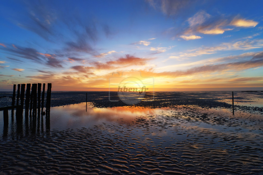 "The bouchot park of Hauteville-sur-Mer" stock image