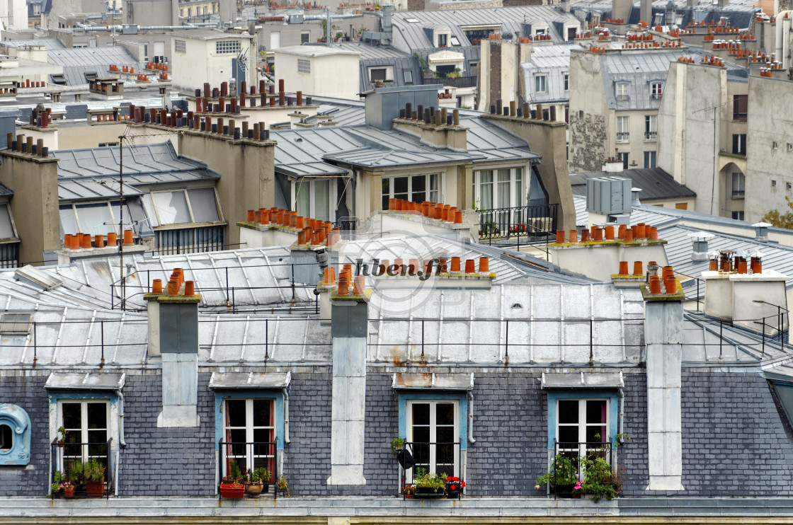 "maid's room and Paris roof" stock image