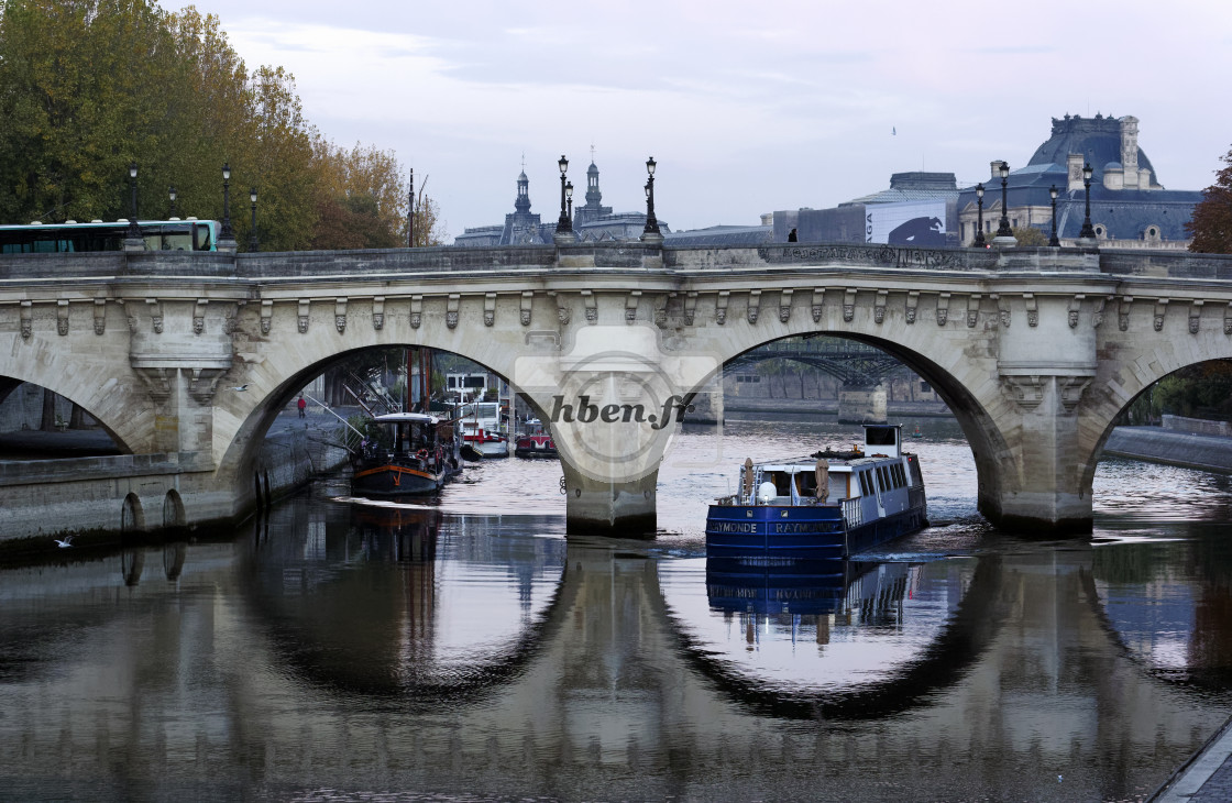 "Pont neuf bridge reflection" stock image