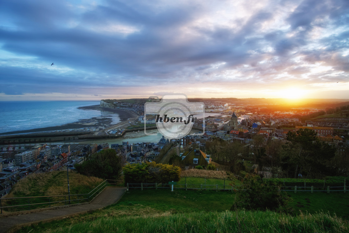 "Le Treport sunrise" stock image