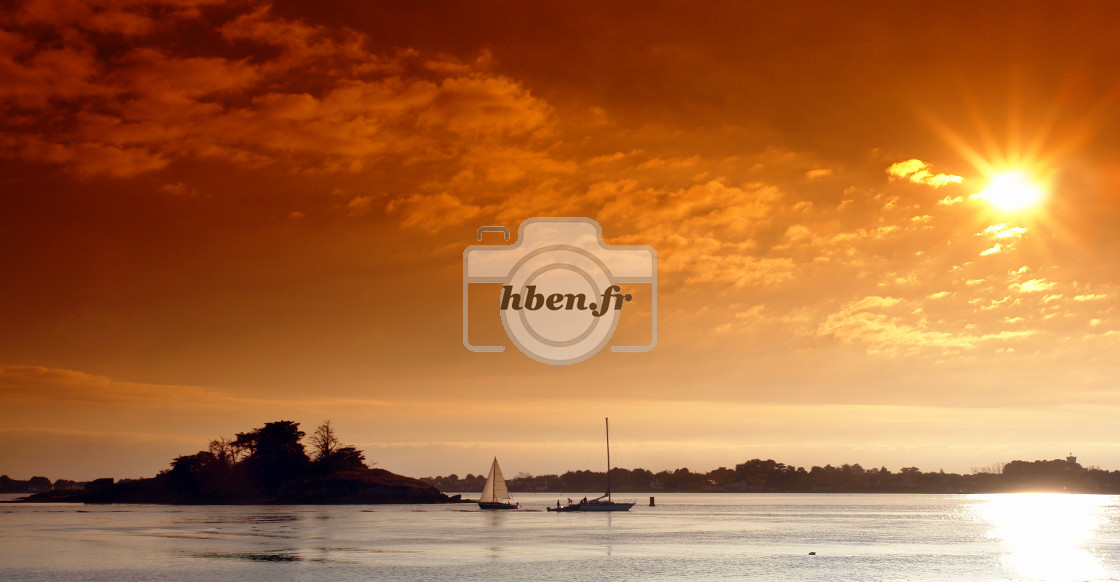 "Sept Îles sunset" stock image