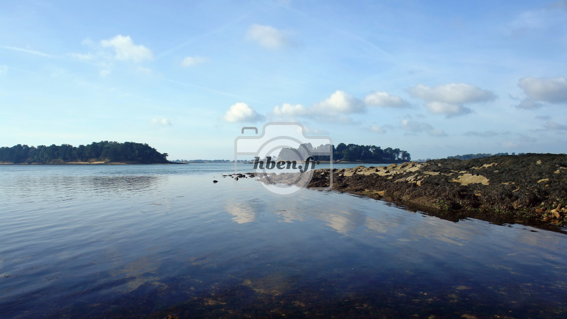 "Morbihan gulf reflection" stock image