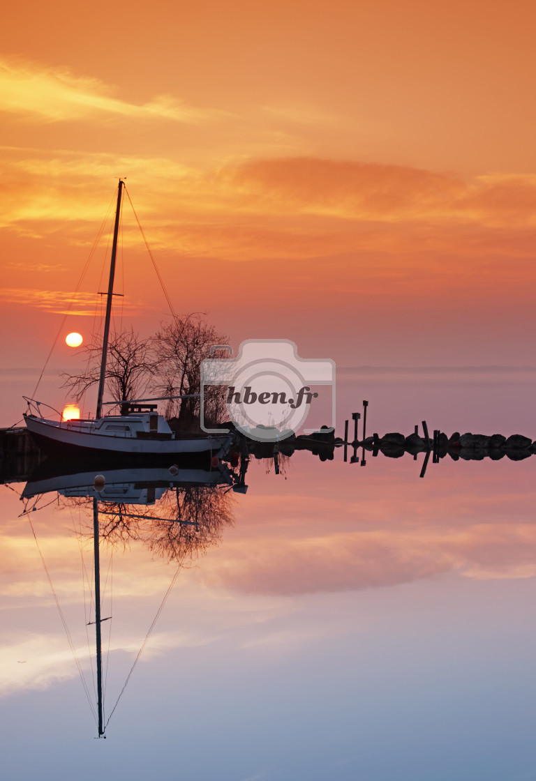 "Lonely boat" stock image