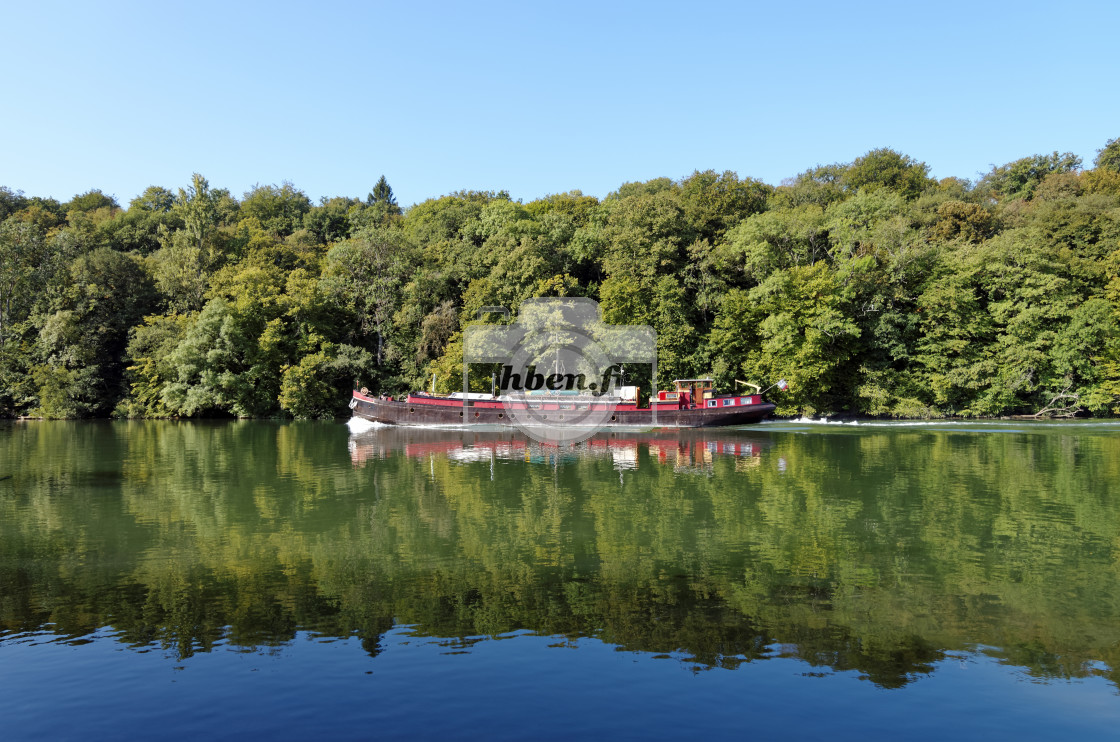 "Barge reflection" stock image