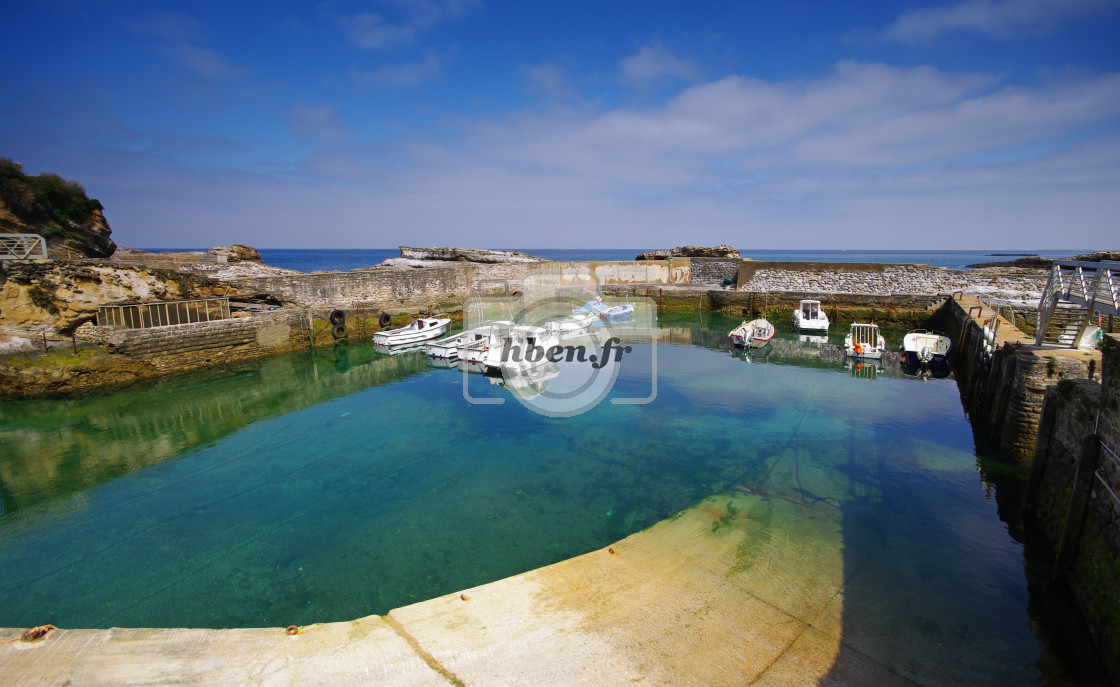 "Biarritz old harbor" stock image