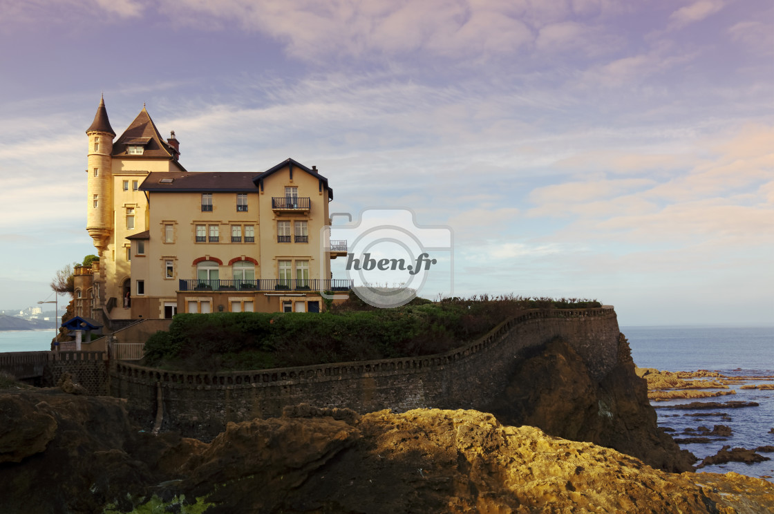 "Biarritz coastline" stock image