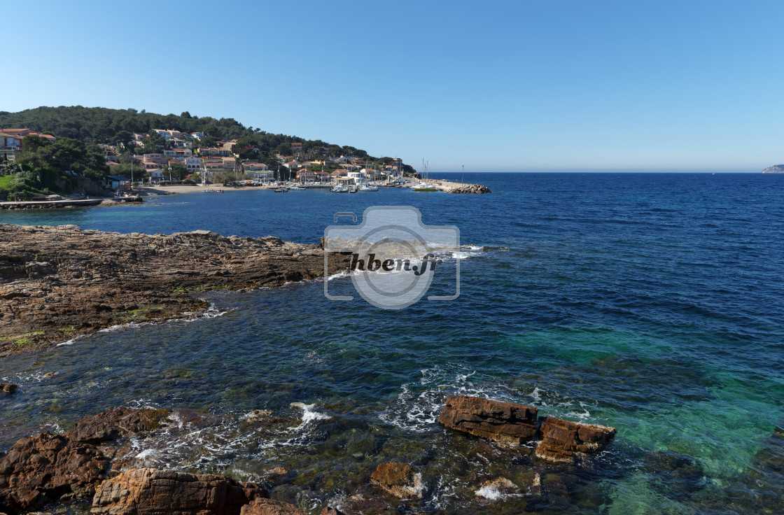 "Les Oursinieres harbor" stock image