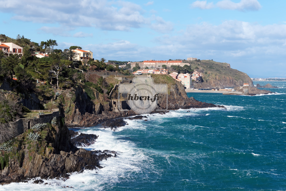 "Collioure cliff" stock image