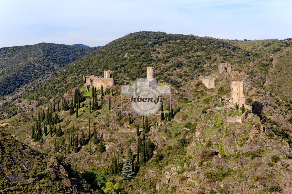 "Lastours castle" stock image