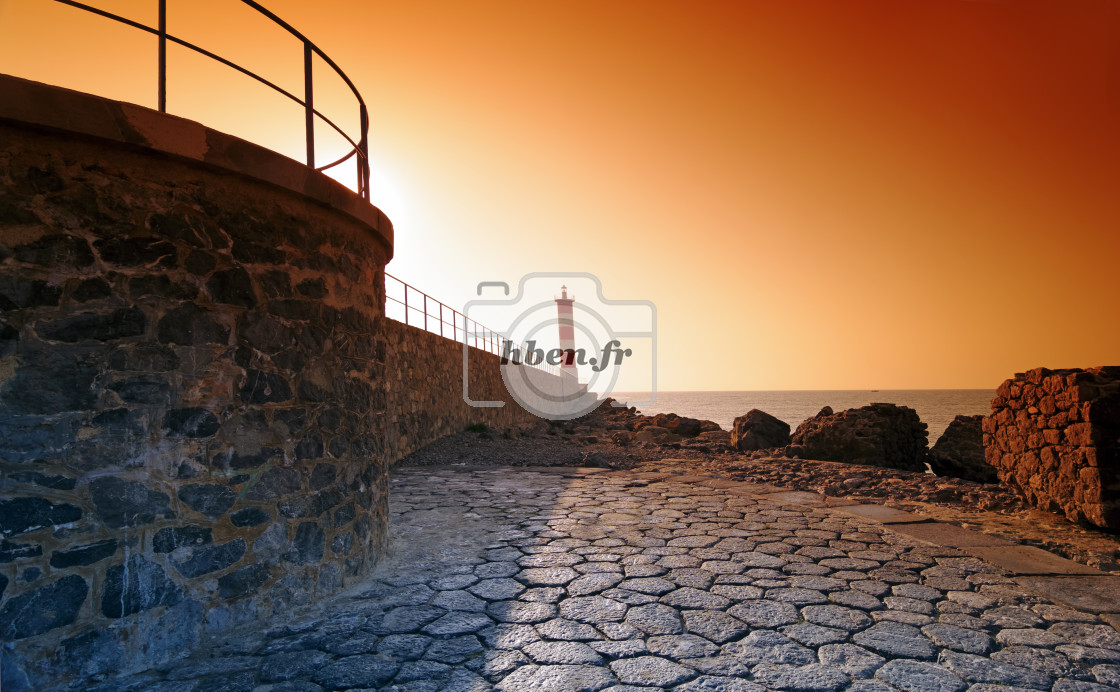 "Port la Nouvelle sunrise" stock image