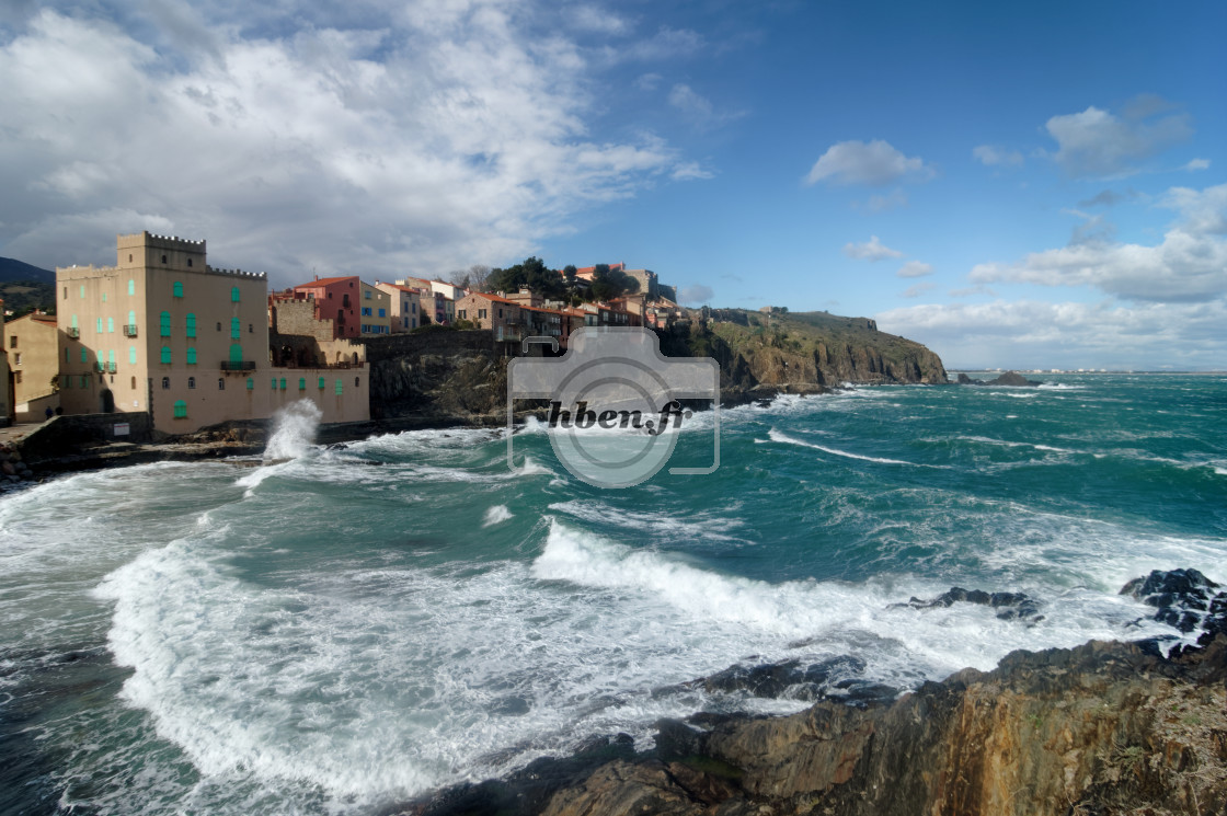 "Waves on Collioure" stock image