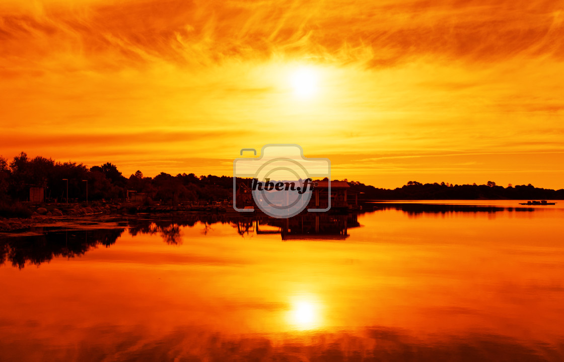 "Golden lake" stock image