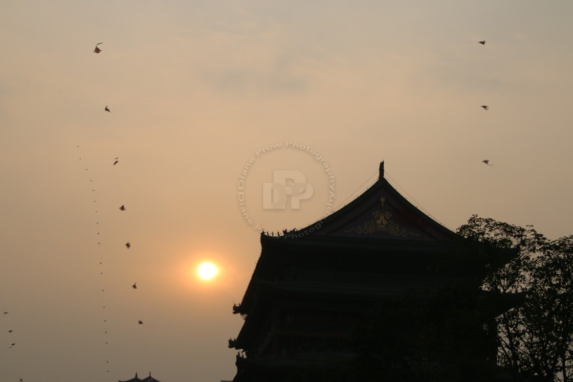 "Kites Over Xi'an" stock image