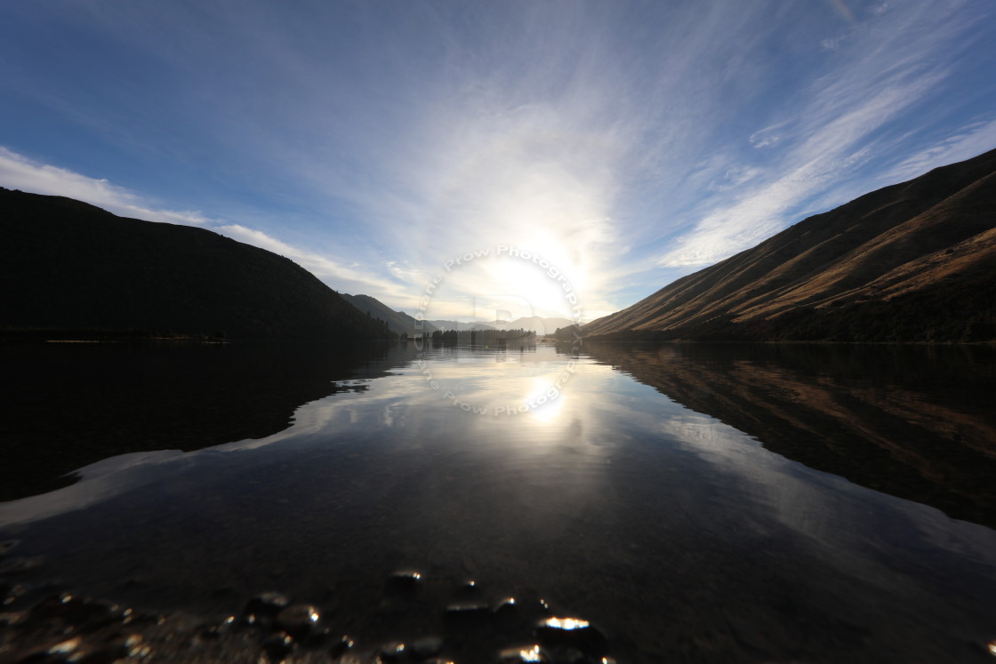 "Sunrise over Lake Taylor" stock image