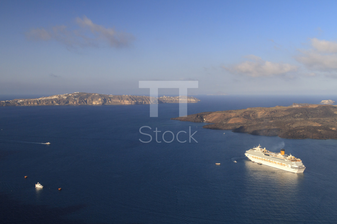 "Cruise ship at Santorini" by TTStock - $7.54 "Cruise ship at Santorini" stock image
