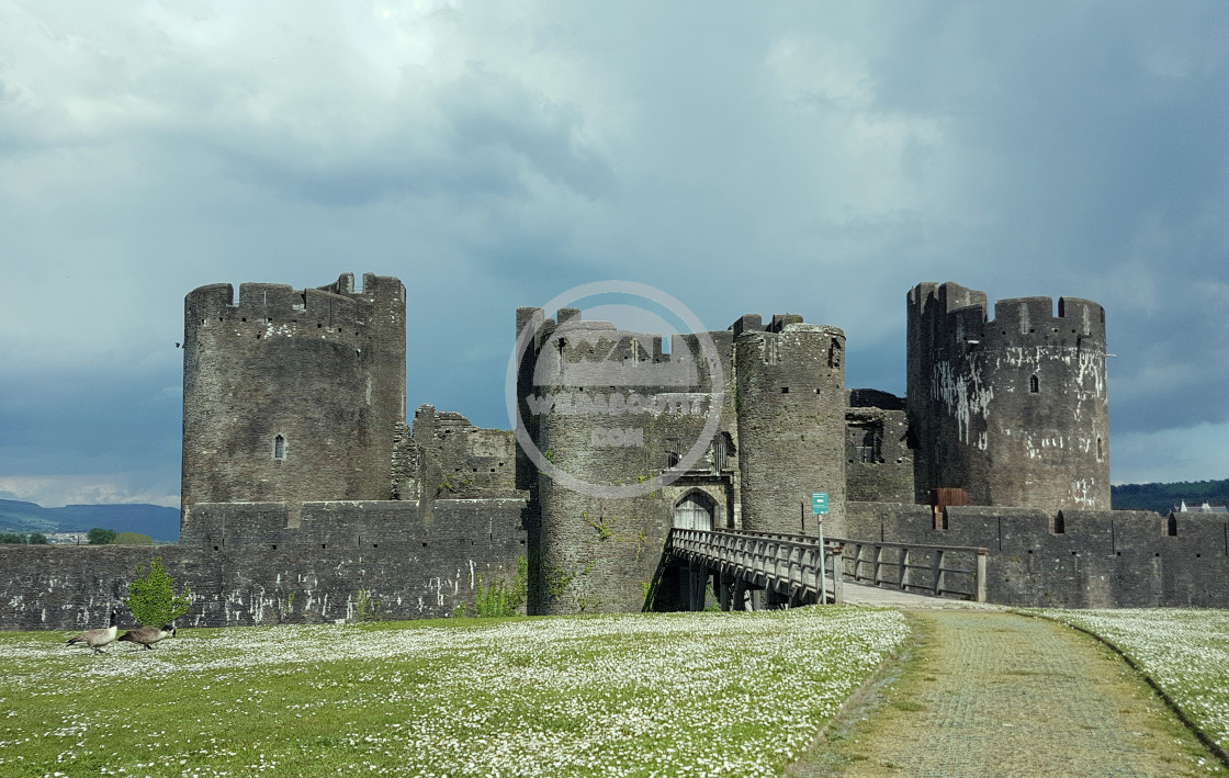 "Caerphilly Castle" by Steve Harrison - $3.72 "Caerphilly Castle" stock image