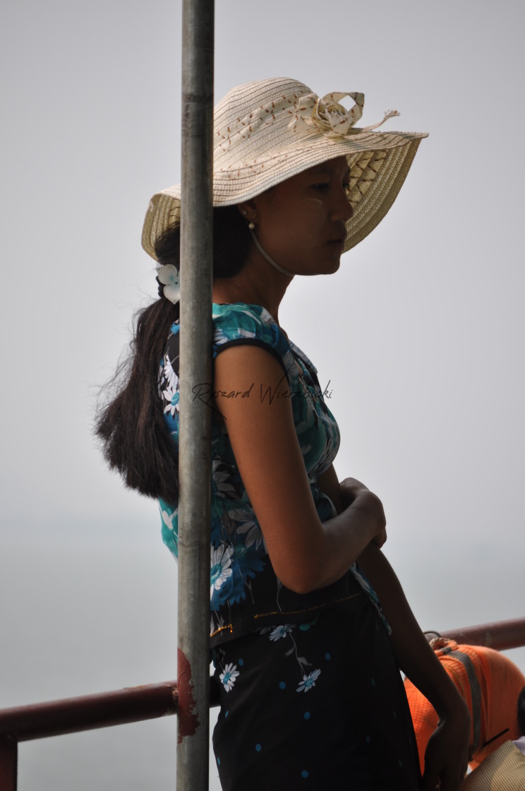 "Lady on a Ferry" stock image