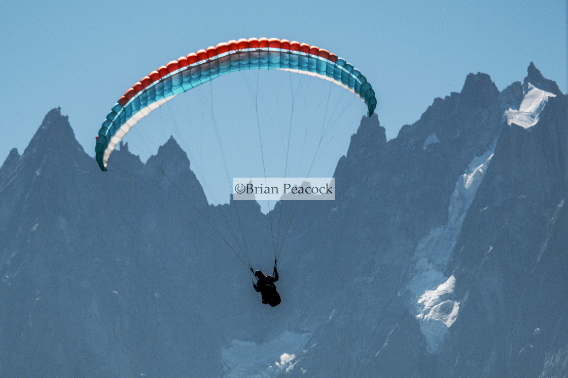 "Paragliding near Mont Blanc" stock image