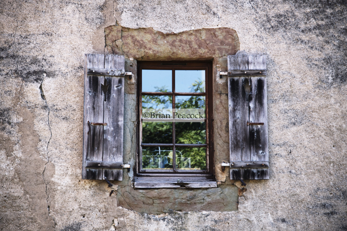 "Ancient window - Yvoire" stock image