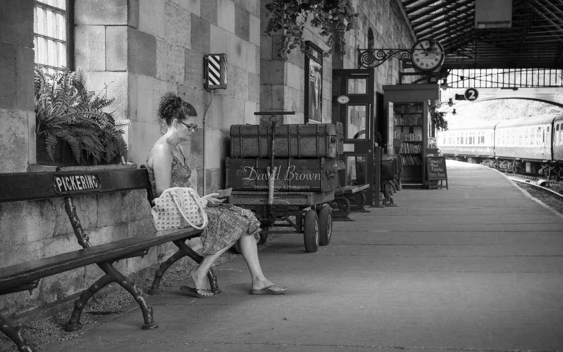 "Waiting for the train" stock image