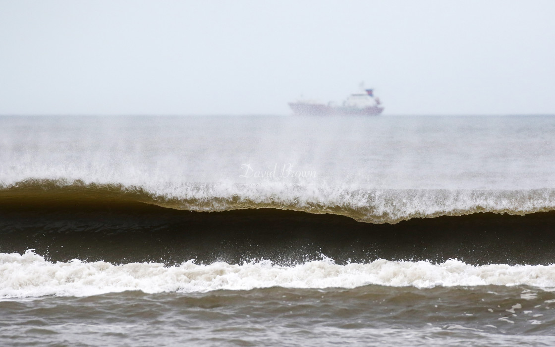 "Waves at Crimdon Dene" stock image