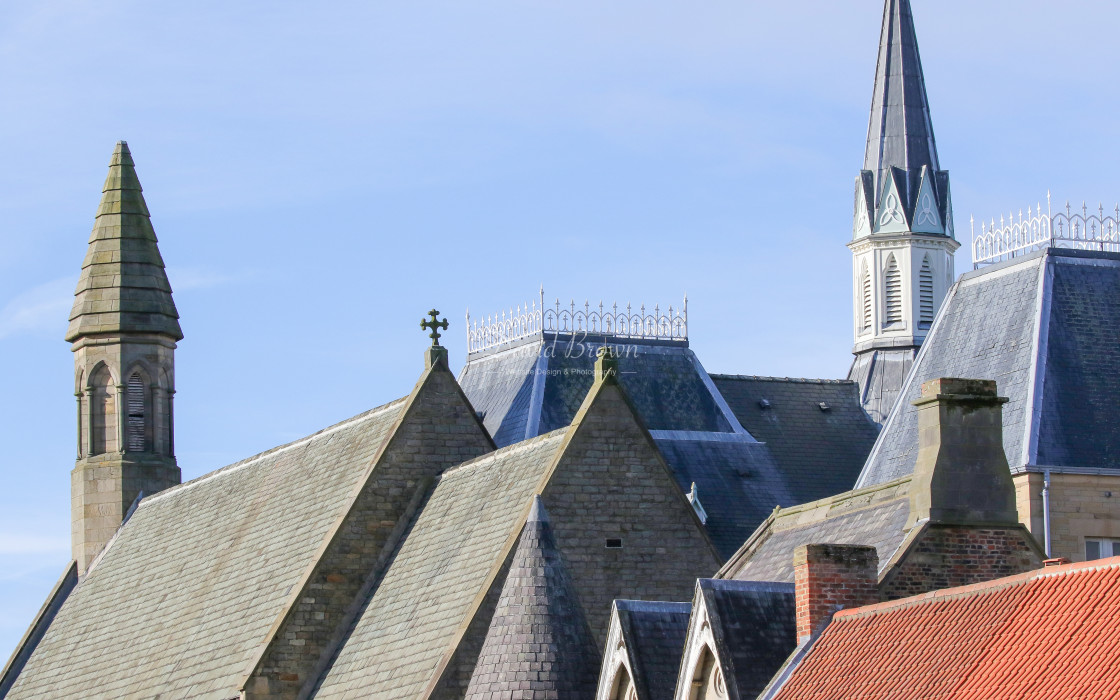 "St Mary's Church & the Town Hall" stock image