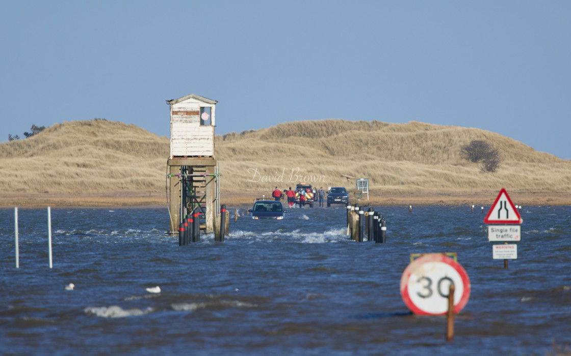 "Holy Island Causeway" stock image