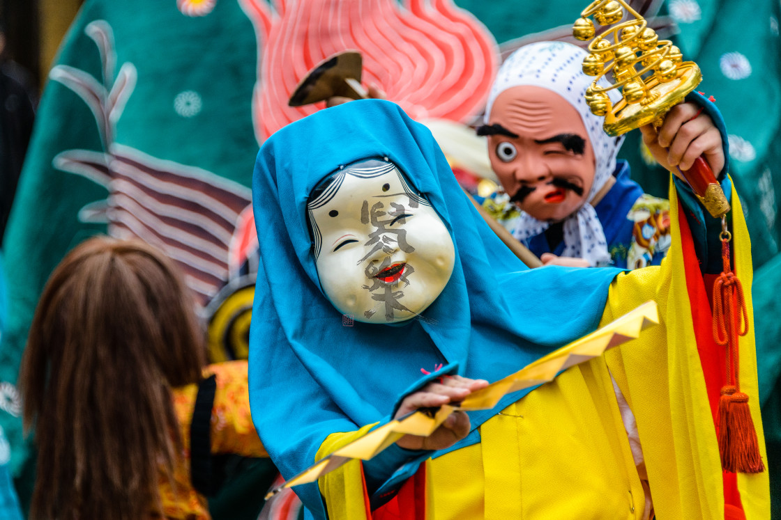 "Okame - Traditional Shinto Spring Festival Character" stock image