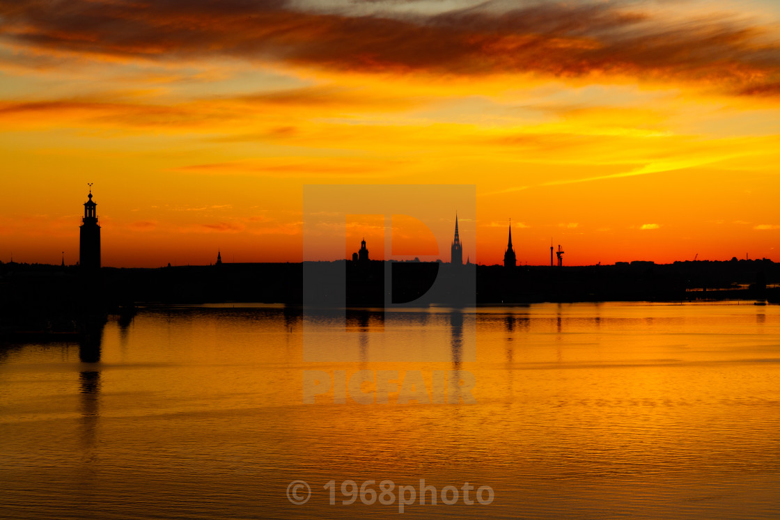 "Sunrise over Stockholm" stock image