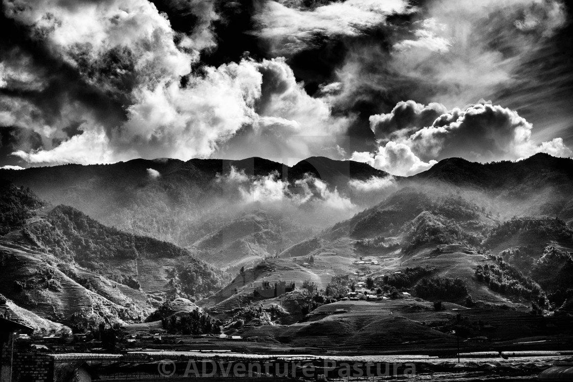 "Rice terraces in the clouds" by ADventure Pastura - $1,540.42 "Rice terraces in the clouds" stock image