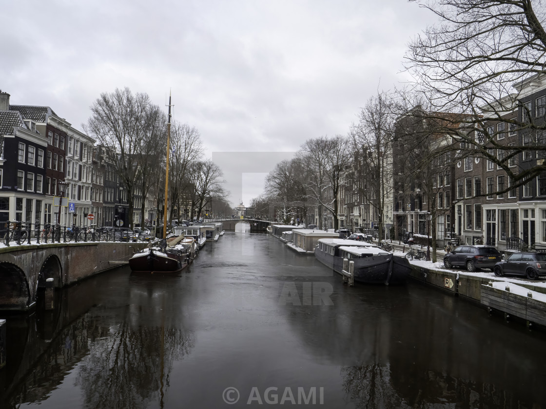 "Canals of Amsterdam in wintertime" stock image