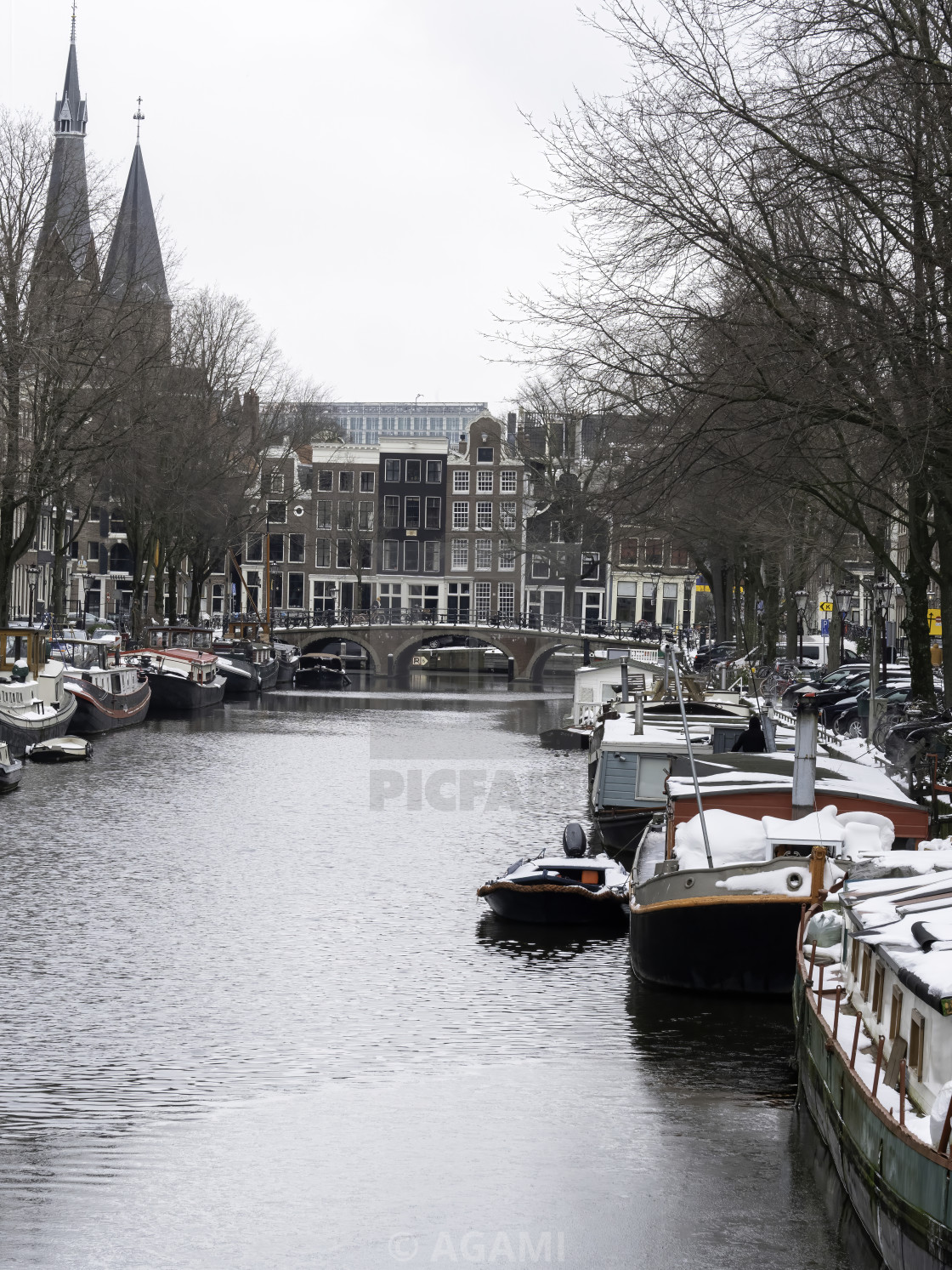 "Canals of Amsterdam in wintertime" stock image