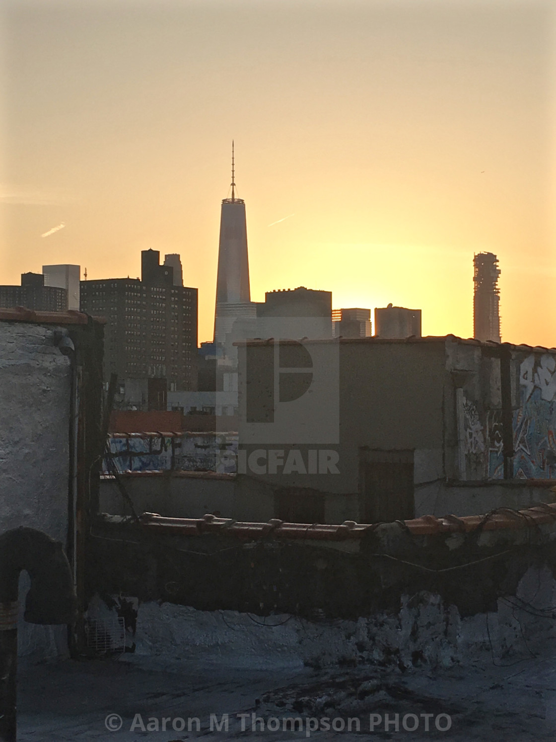 "Liberty tower sunset- New York, NY" stock image