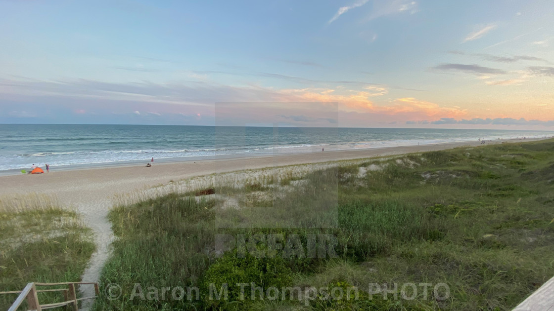 "Looking down the beach" stock image