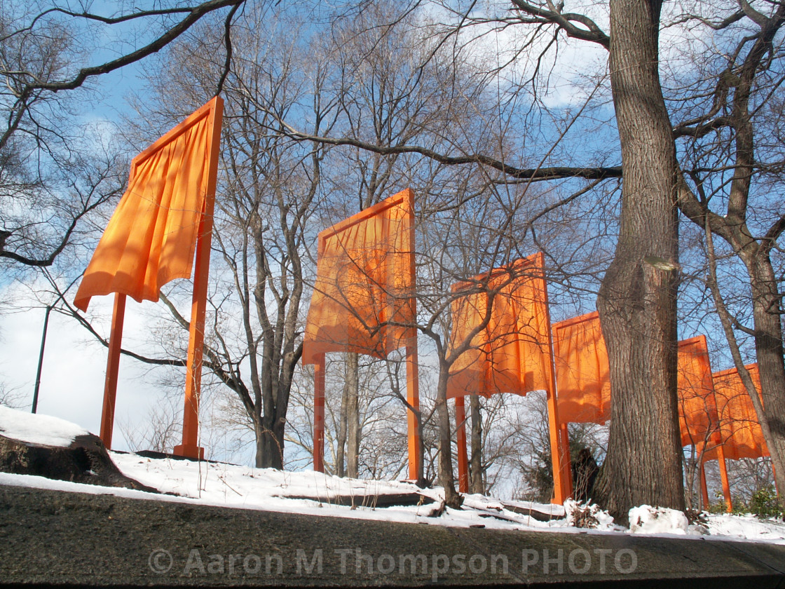 "The Gates by Christo and Jeanne Claude- Central Park, New York City" stock image