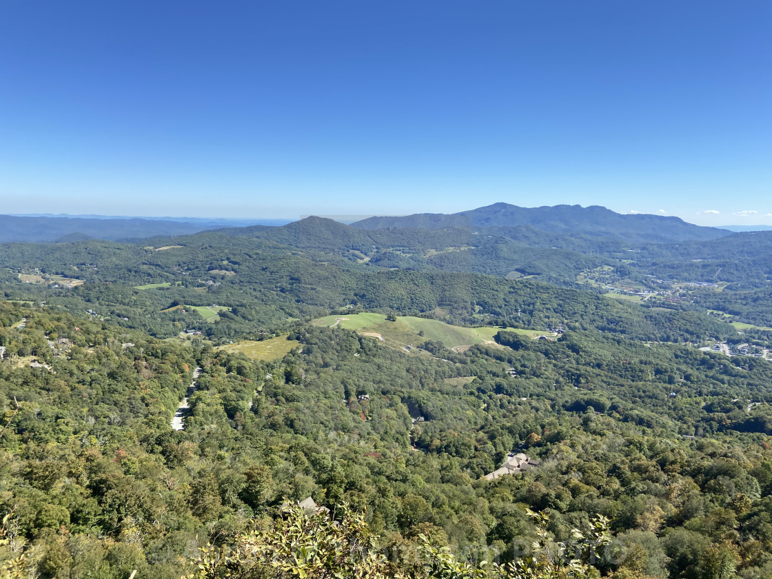 "View of the Seven Devils peaks- Blue Ridge Mountains,NC" stock image