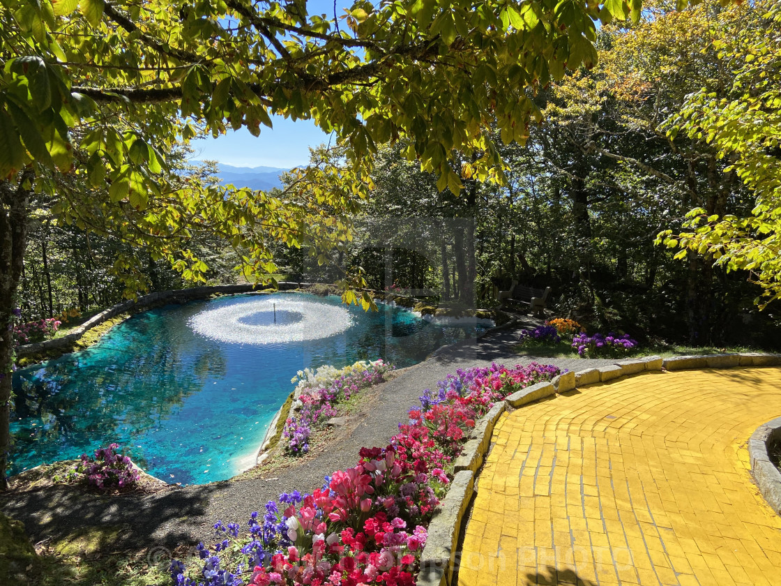 "Magical Pond of the Yellow Brick Road- Land of Oz, Beech Mountain,NC" stock image