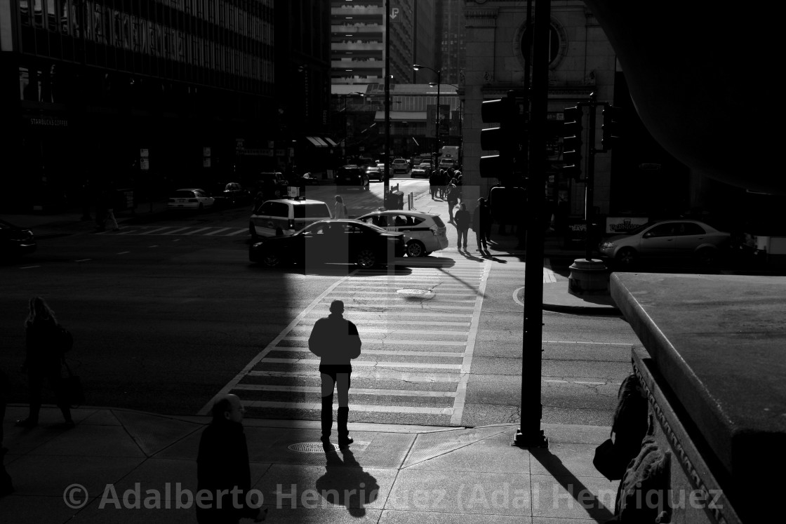 "Alone in the city." stock image