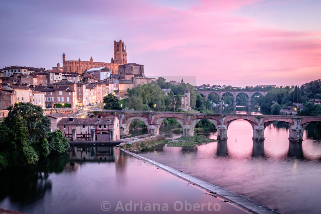 "Purple Sunset - Albi" by Adriana Oberto - $23.05 "Purple Sunset - Albi" stock image