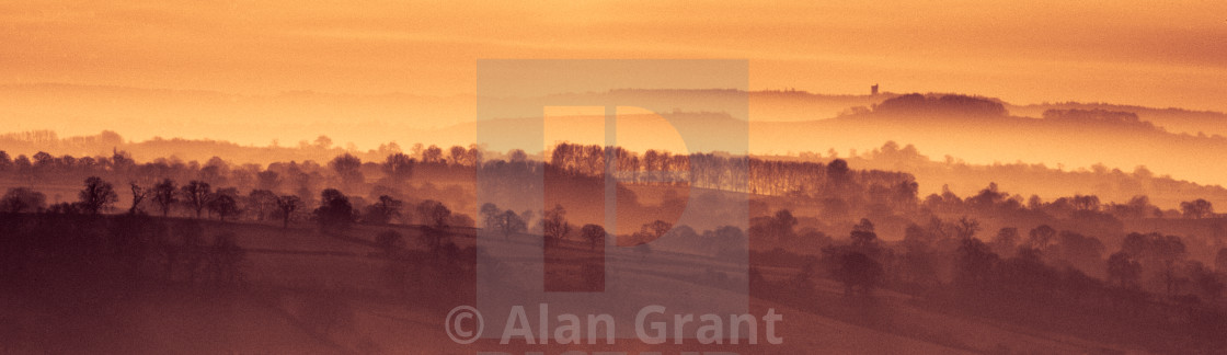 "Mist on the Somerset Levels" stock image