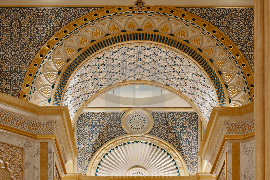 "Architectural detail - Qasr Al Watan [Palace of the Nation] - Abu Dhabi - UAE" stock image