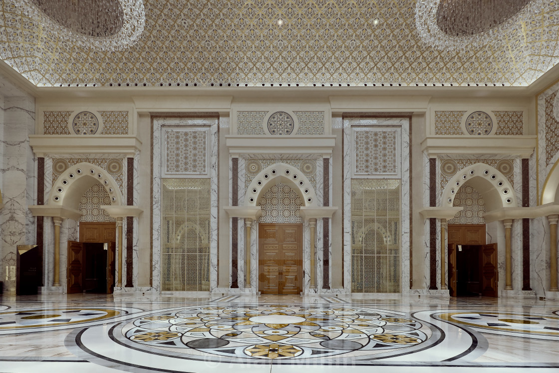 "Interior chamber - Qasr Al Watan [Palace of the Nation] - Abu Dhabi - UAE" stock image