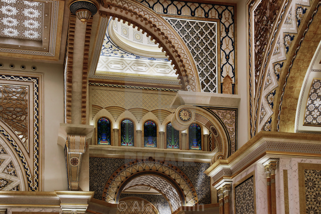 "Architectural detail - Qasr Al Watan [Palace of the Nation] - Abu Dhabi - UAE" stock image