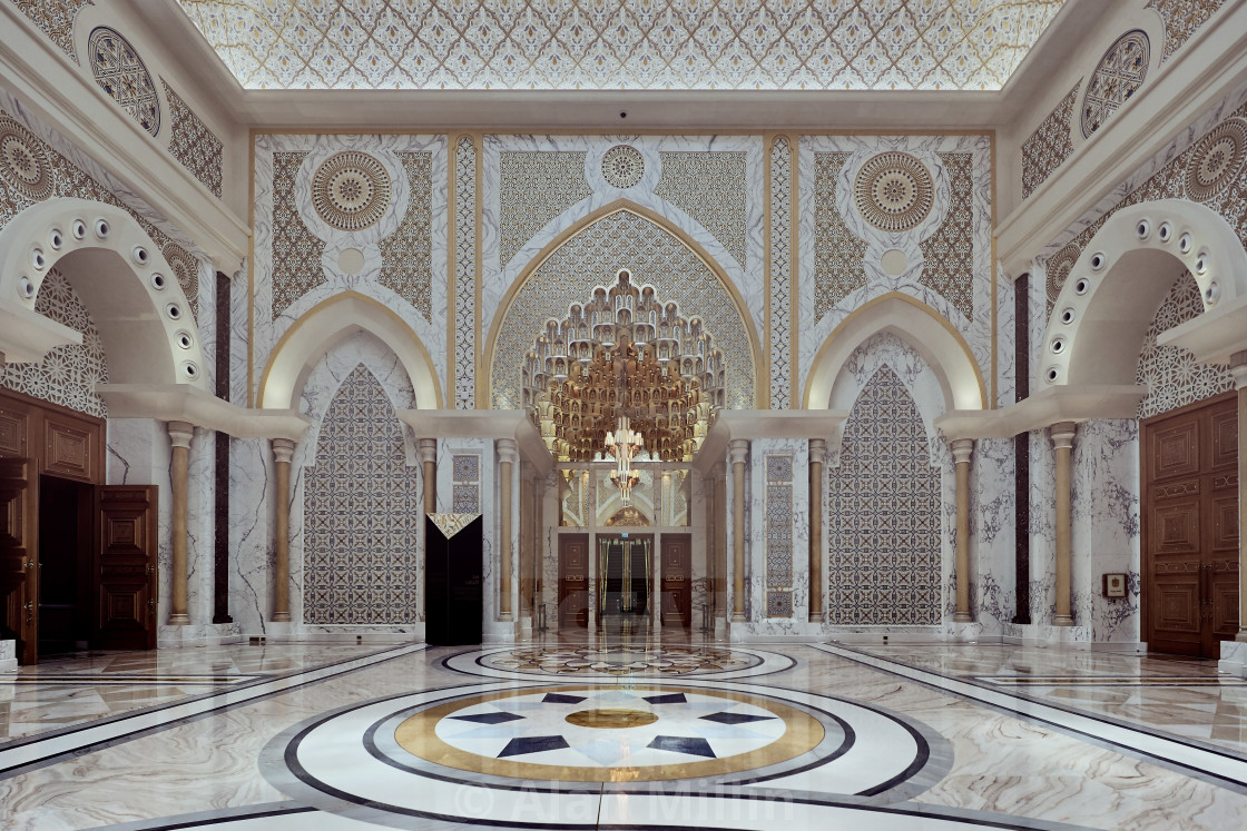 "Interior chamber - Qasr Al Watan [Palace of the Nation] - Abu Dhabi - UAE" stock image