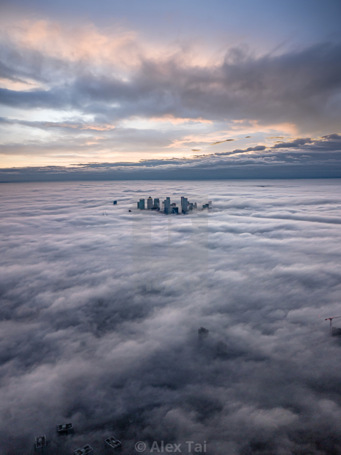 "Canary Wharf Fog" stock image