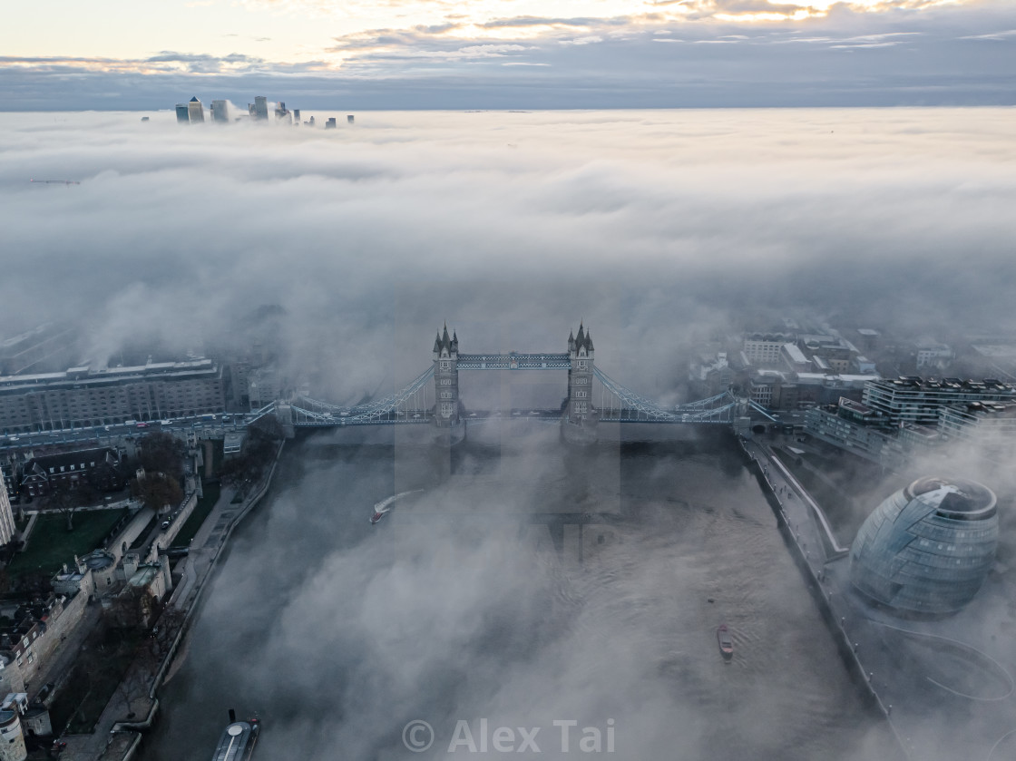 "Tower Bridge in Fog" stock image